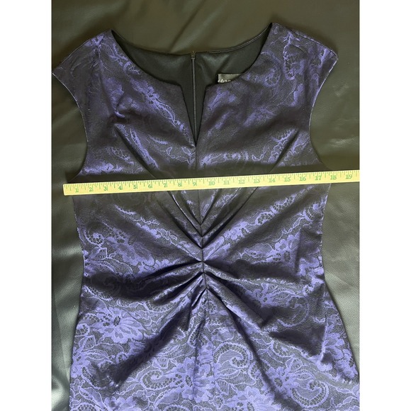 Connected Apparell‎ Violet Black Floral Whimsigoth Jacquard Sheath Dress Size 14 - Picture 11 of 15